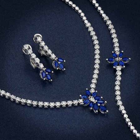 Indigo Flowers Jewelry Set